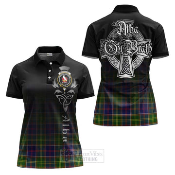 Whitefoord Tartan Women's Polo Shirt Featuring Alba Gu Brath Family Crest Celtic Inspired