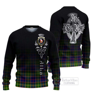 Whitefoord Tartan Ugly Sweater Featuring Alba Gu Brath Family Crest Celtic Inspired