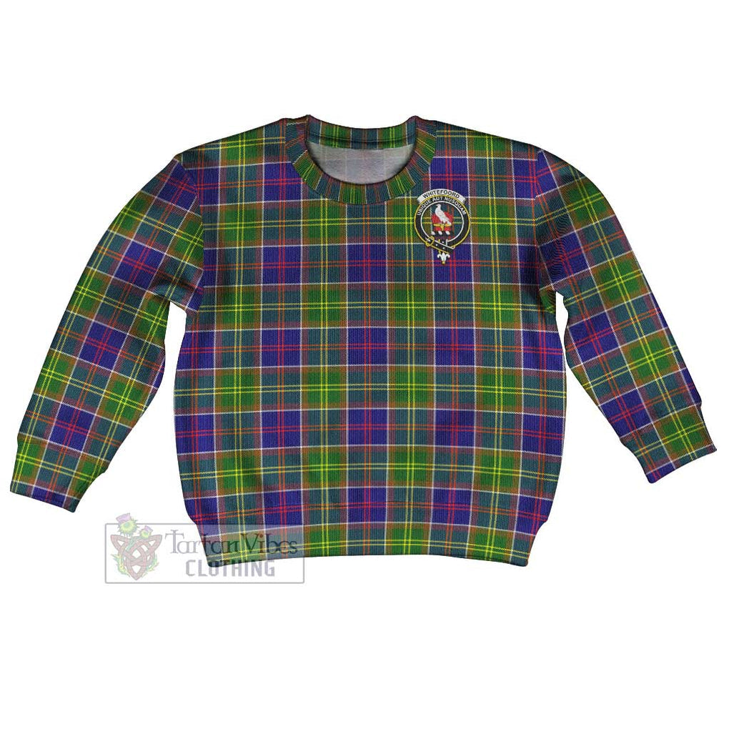 Whitefoord Tartan Kid Ugly Sweater with Family Crest Kid - Tartan Vibes Clothing