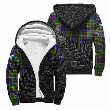 Whitefoord Crest Tartan Sherpa Hoodie with New Zealand Silver Fern Half Style