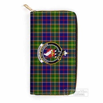 Whitefoord Tartan Women's Leather Wallet with Family Crest One Size 19.7*10.5*3.5 cm - Tartan Vibes Clothing