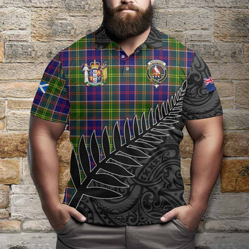 Whitefoord Crest Tartan Polo Shirt with New Zealand Silver Fern Half Style