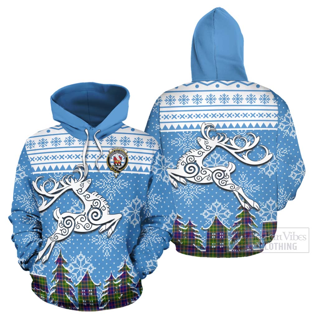 Tartan Vibes Clothing Whitefoord Clan Christmas Hoodie Celtic Reindeer Style