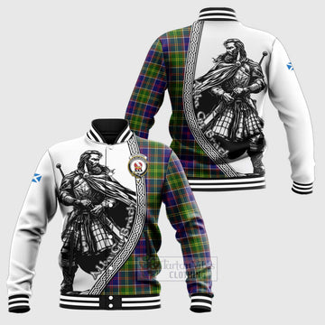 Whitefoord Tartan Clan Crest Baseball Jacket with Highlander Warrior Celtic Style Unisex - Tartan Vibes Clothing