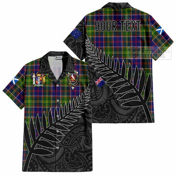 Whitefoord Crest Tartan Short Sleeve Button Shirt with New Zealand Silver Fern Half Style