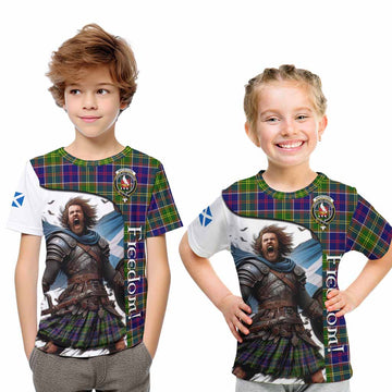 Whitefoord Crest Tartan Kid T-Shirt Inspired by the Freedom of Scottish Warrior