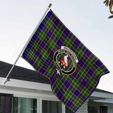 Whitefoord Tartan House Flag with Family Crest