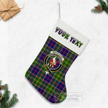 Whitefoord Tartan Family Crest Christmas Stocking with Personalized Text