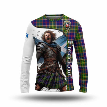 Whitefoord Crest Tartan Long Sleeve T-Shirt Inspired by the Freedom of Scottish Warrior