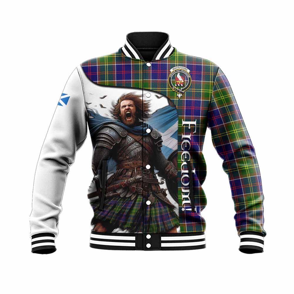 Tartan Vibes Clothing Whitefoord Crest Tartan Baseball Jacket Inspired by the Freedom of Scottish Warrior