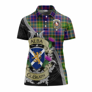 Whitefoord Tartan Family Crest Women's Polo Shirt Lion Rampant Royal Thistle Shield Celtic Inspired Women - Tartan Vibes Clothing