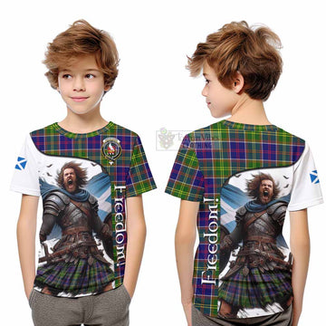 Whitefoord Crest Tartan Kid T-Shirt Inspired by the Freedom of Scottish Warrior