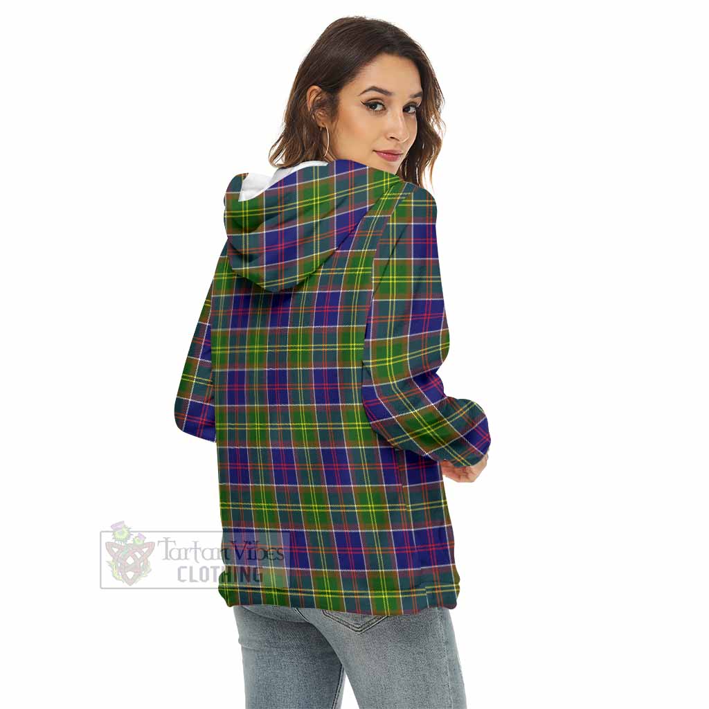 Whitefoord Tartan Women's Borg Fleece Hoodie with Half Zip - Tartan Vibes Clothing