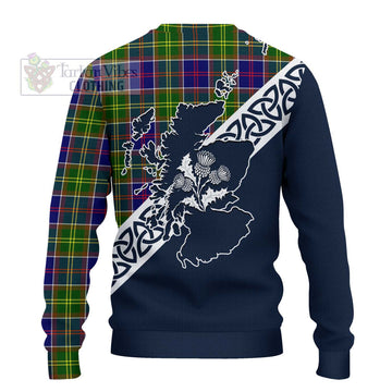 Whitefoord Tartan Ugly Sweater Featuring Thistle and Scotland Map