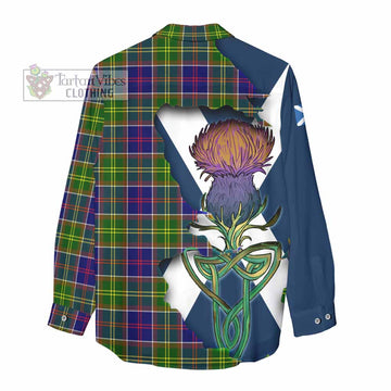 Whitefoord Tartan Family Crest Women's Casual Shirt Scottish Thistle Celtic Inspired - Tartan Vibes Clothing