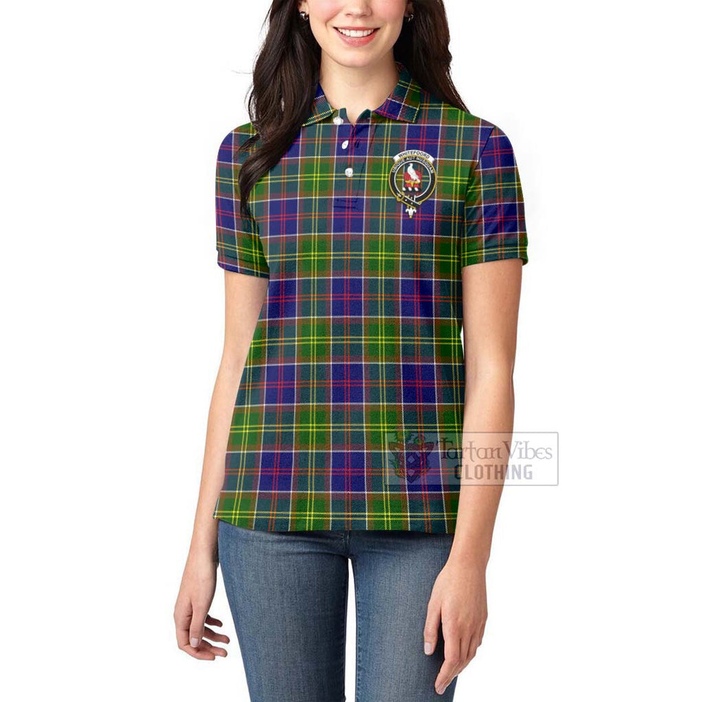 Tartan Vibes Clothing Whitefoord Tartan Women's Polo Shirt with Family Crest Celtic Skull Style