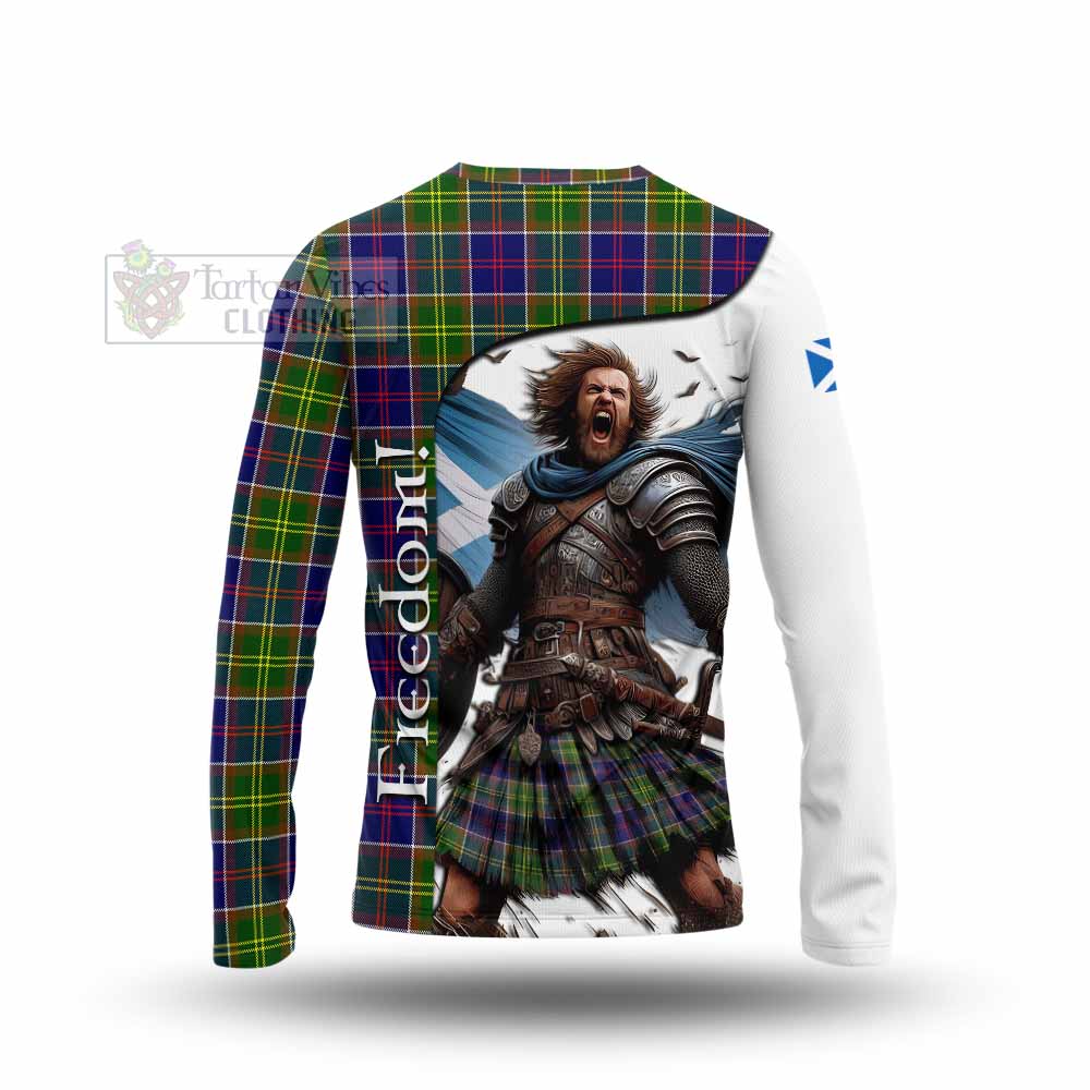 Tartan Vibes Clothing Whitefoord Crest Tartan Long Sleeve T-Shirt Inspired by the Freedom of Scottish Warrior