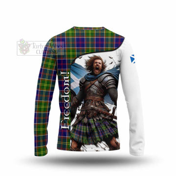 Whitefoord Crest Tartan Long Sleeve T-Shirt Inspired by the Freedom of Scottish Warrior