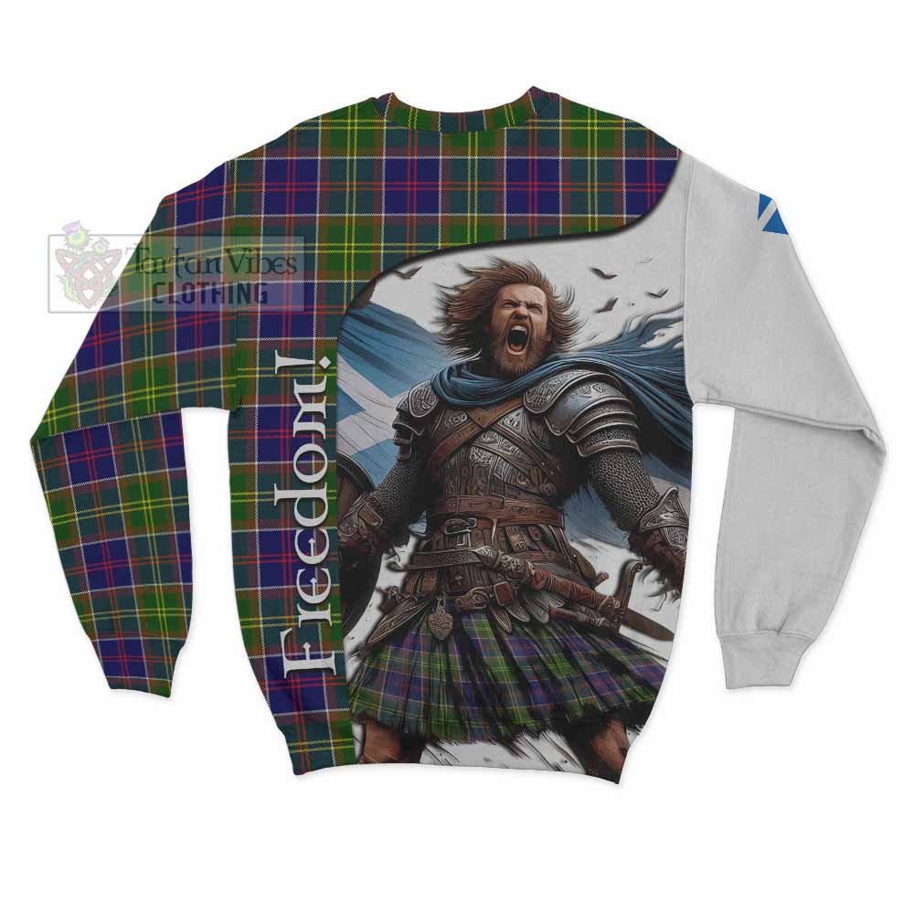 Tartan Vibes Clothing Whitefoord Crest Tartan Sweatshirt Inspired by the Freedom of Scottish Warrior