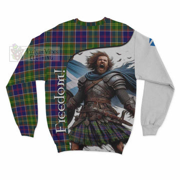 Whitefoord Crest Tartan Sweatshirt Inspired by the Freedom of Scottish Warrior