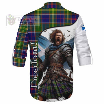 Whitefoord Crest Tartan Ghillie Kilt Shirt Inspired by the Freedom of Scottish Warrior