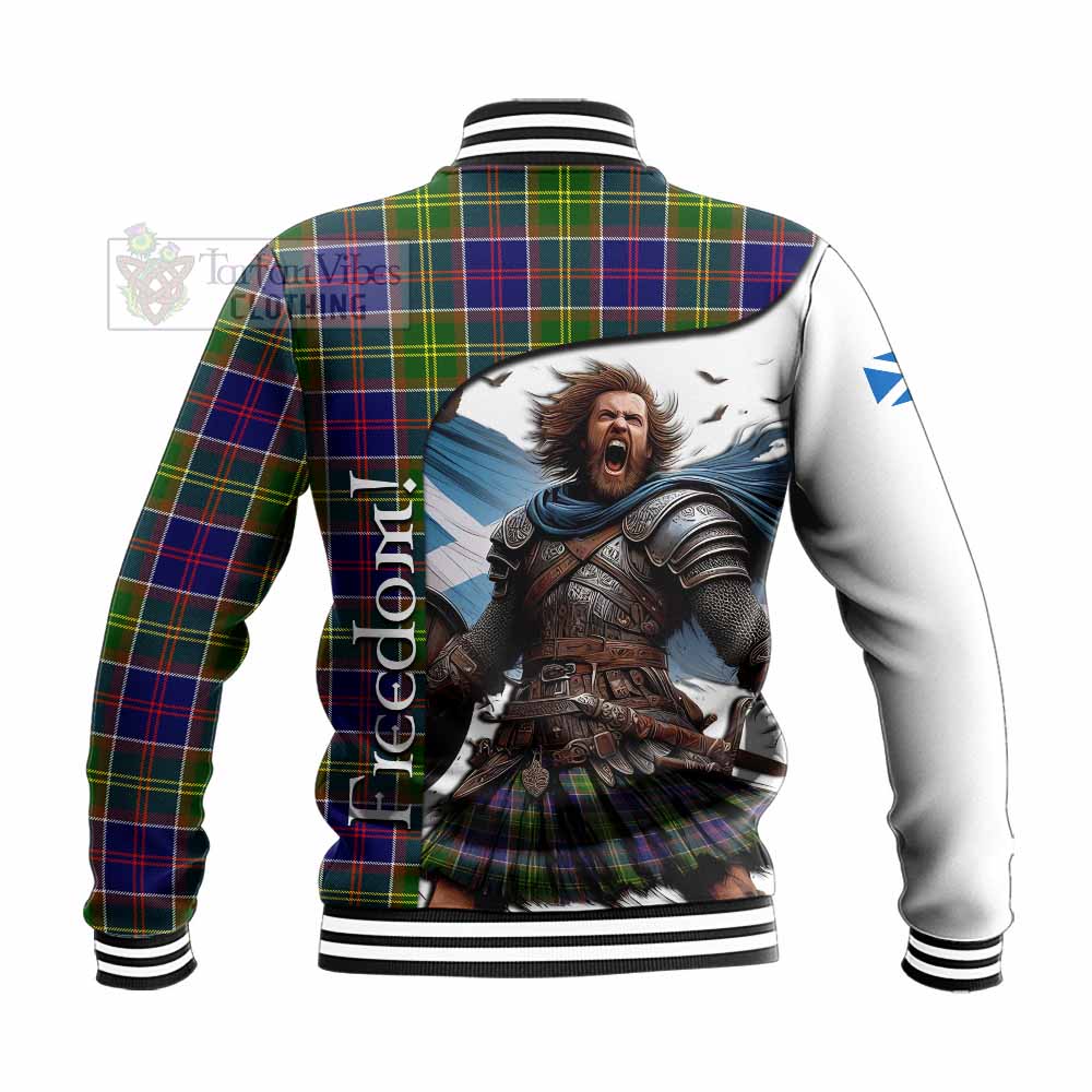 Tartan Vibes Clothing Whitefoord Crest Tartan Baseball Jacket Inspired by the Freedom of Scottish Warrior