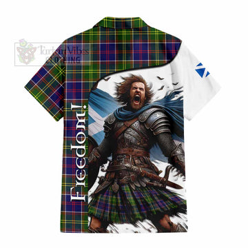 Whitefoord Crest Tartan Short Sleeve Button Shirt Inspired by the Freedom of Scottish Warrior