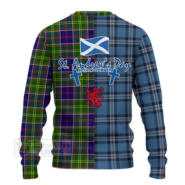 Whitefoord Tartan Knitted Sweater Happy St. Andrew's Day Half Tartan Style