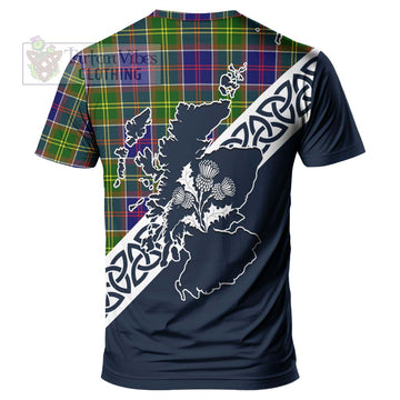 Whitefoord Tartan T-Shirt Featuring Thistle and Scotland Map