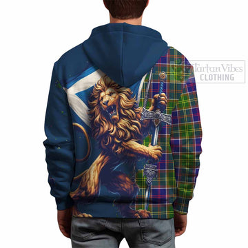 Whitefoord Tartan Family Crest Hoodie with Scottish Majestic Lion