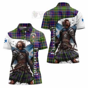 Whitefoord Crest Tartan Women's Polo Shirt Inspired by the Freedom of Scottish Warrior