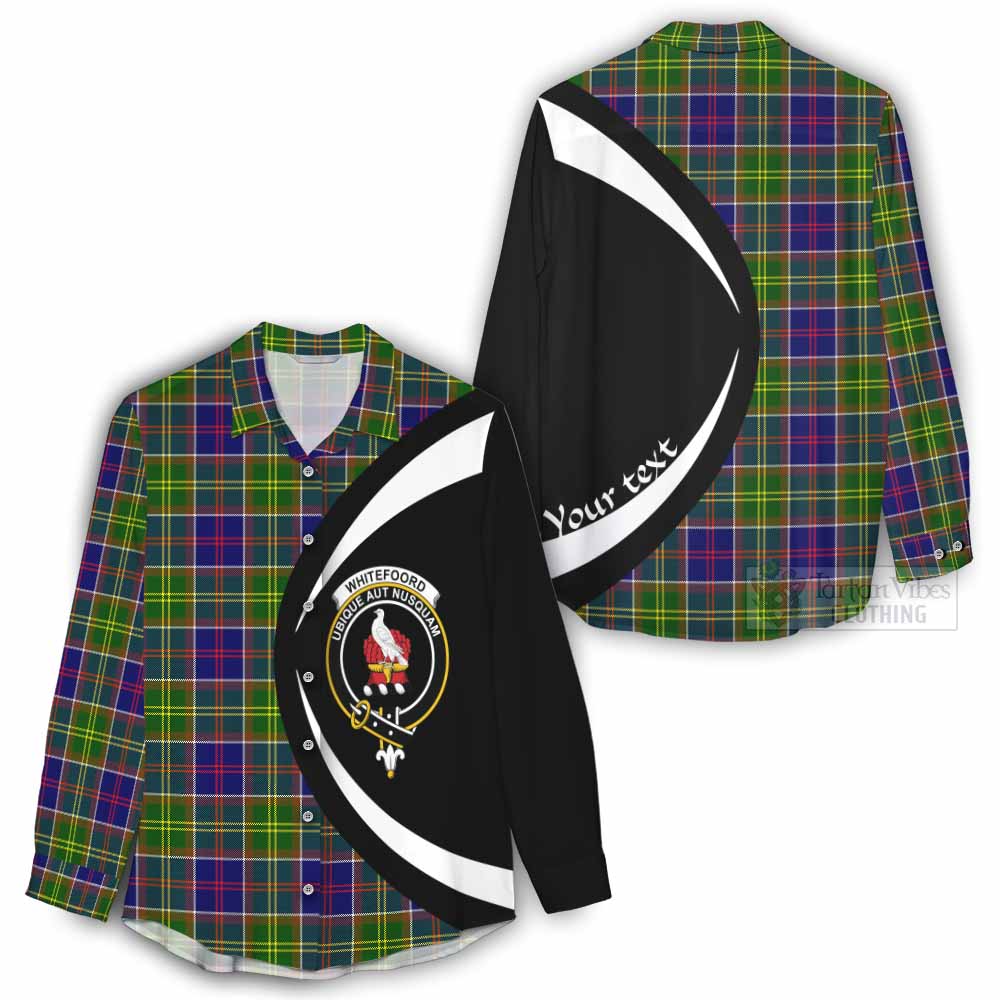 Tartan Vibes Clothing Whitefoord Tartan Women's Casual Shirt with Family Crest Circle Style