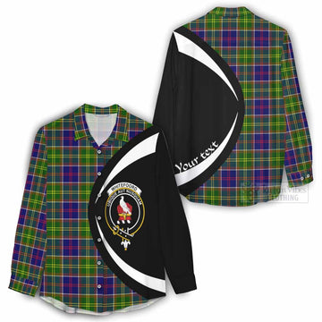 Whitefoord Tartan Women's Casual Shirt with Family Crest Circle Style