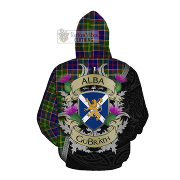 Whitefoord Tartan Family Crest Cotton Hoodie Lion Rampant Royal Thistle Shield Celtic Inspired Pullover Hoodie - Tartan Vibes Clothing