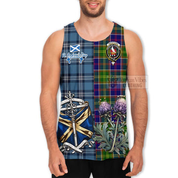 Whitefoord Tartan Men's Tank Top Happy St. Andrew's Day Half Tartan Style