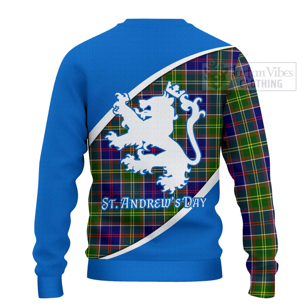 Tartan Vibes Clothing Whitefoord Family Crest Tartan Knitted Sweater Celebrate Saint Andrew's Day in Style