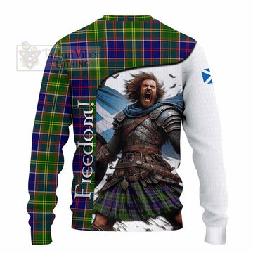 Whitefoord Crest Tartan Knitted Sweater Inspired by the Freedom of Scottish Warrior