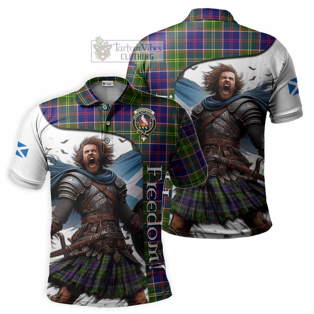 Tartan Vibes Clothing Whitefoord Crest Tartan Polo Shirt Inspired by the Freedom of Scottish Warrior