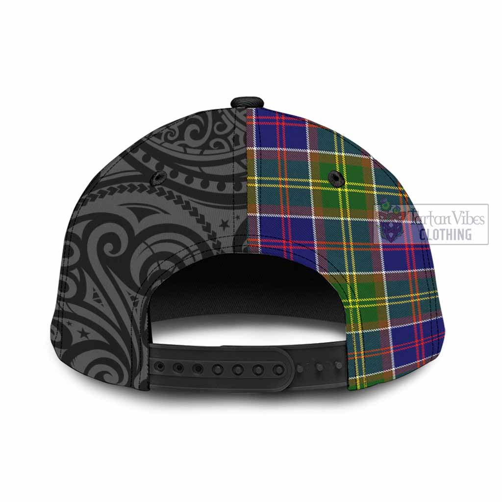 Tartan Vibes Clothing Whitefoord Tartan Classic Cap with New Zealand Silver Fern Half Style