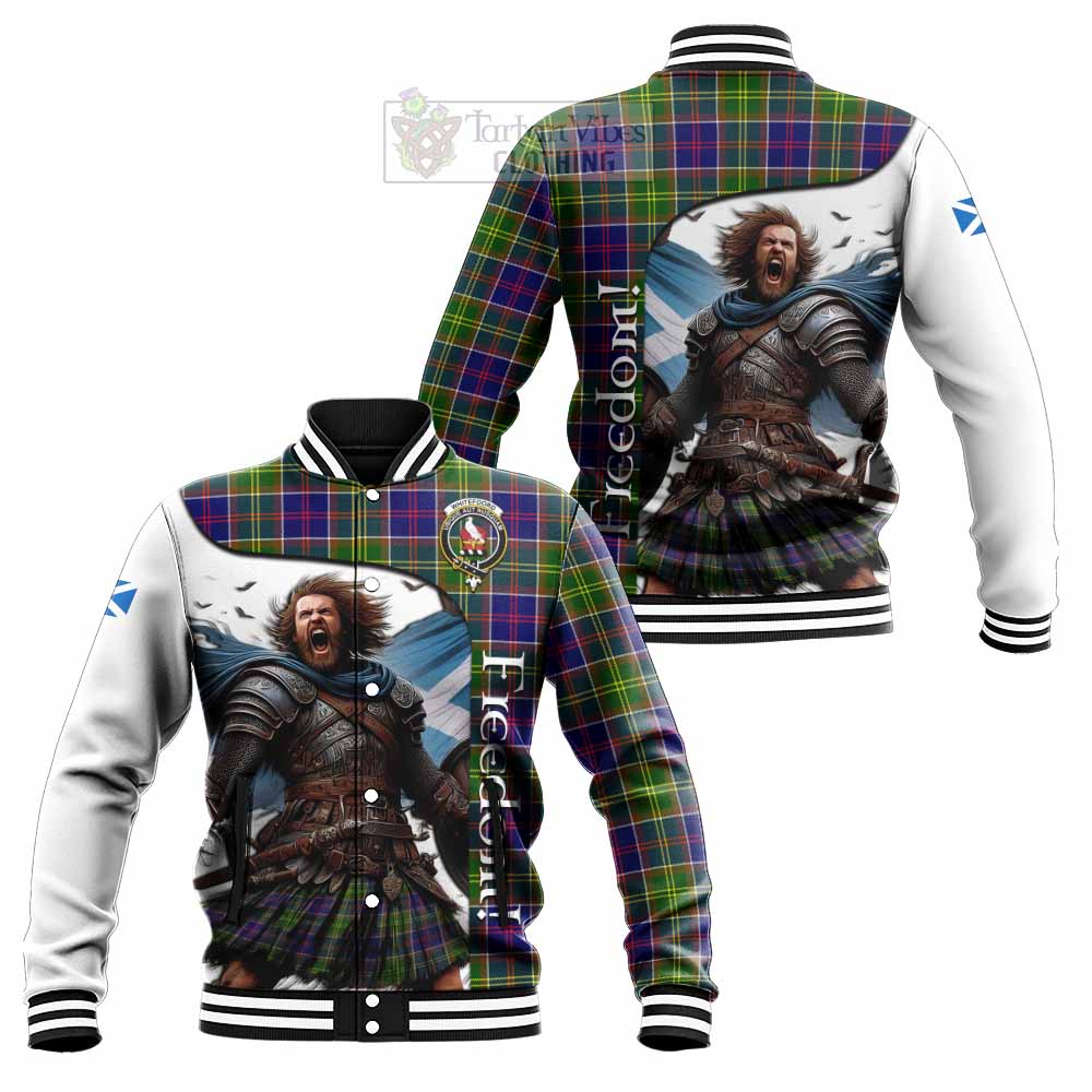 Tartan Vibes Clothing Whitefoord Crest Tartan Baseball Jacket Inspired by the Freedom of Scottish Warrior