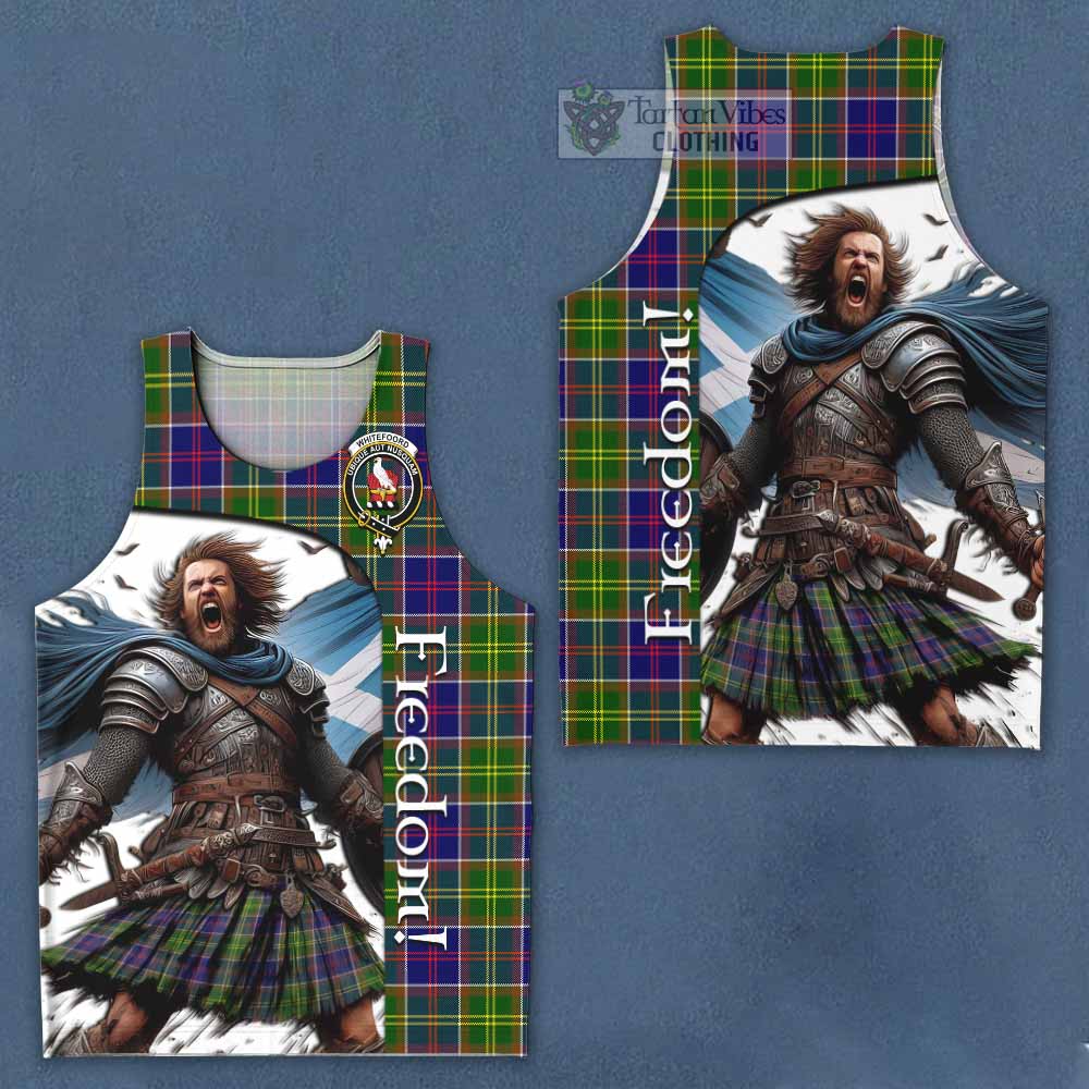 Tartan Vibes Clothing Whitefoord Crest Tartan Men's Tank Top Inspired by the Freedom of Scottish Warrior