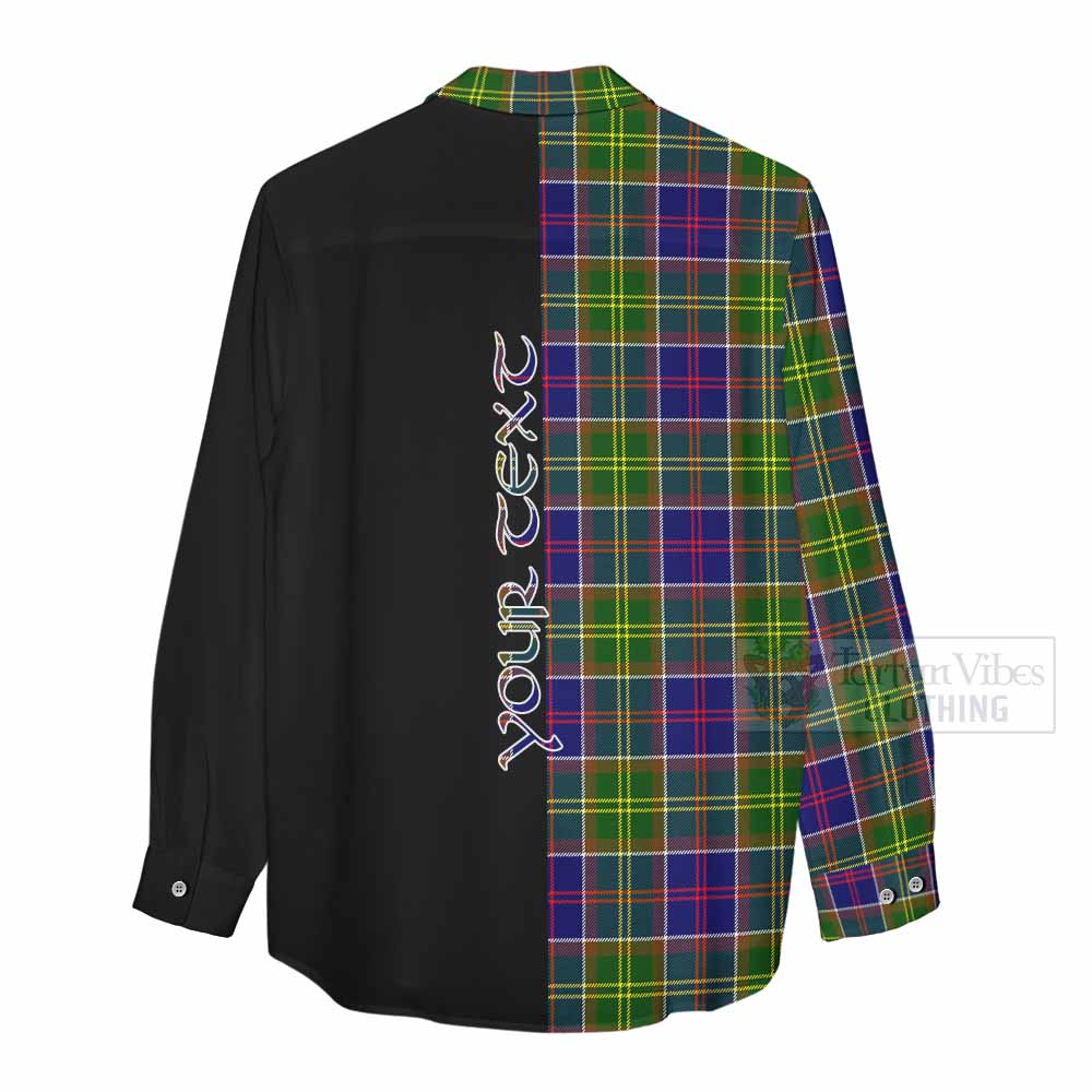 Tartan Vibes Clothing Whitefoord Tartan Women's Casual Shirt with Family Crest and Half Of Me Style