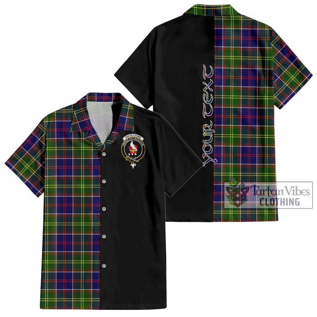 Whitefoord Tartan Short Sleeve Button Shirt with Family Crest and Half Of Me Style Kid - Tartanvibesclothing Shop