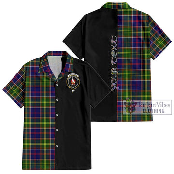 Whitefoord Tartan Short Sleeve Button Shirt with Family Crest and Half Of Me Style