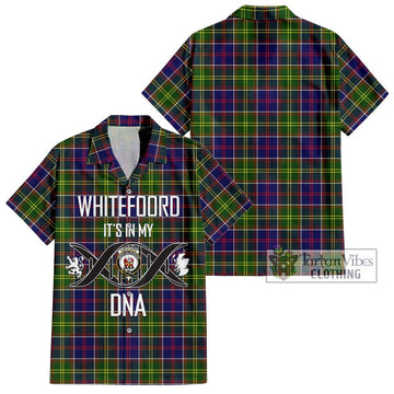 Whitefoord Tartan Short Sleeve Button Shirt with Family Crest DNA In Me Style