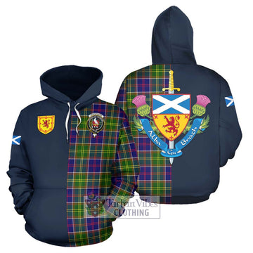 Whitefoord Tartan Hoodie Alba with Scottish Lion Royal Arm Half Style