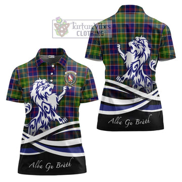 Whitefoord Tartan Women's Polo Shirt with Alba Gu Brath Regal Lion Emblem