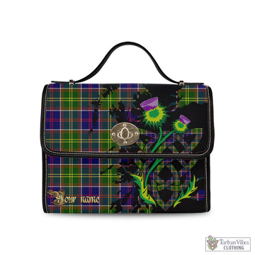 Whitefoord Tartan Waterproof Canvas Bag with Scotland Map and Thistle Celtic Accents