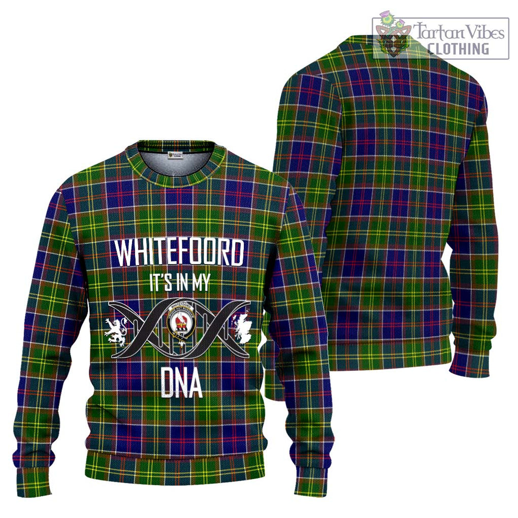 Whitefoord Tartan Knitted Sweater with Family Crest DNA In Me Style Unisex - Tartanvibesclothing Shop