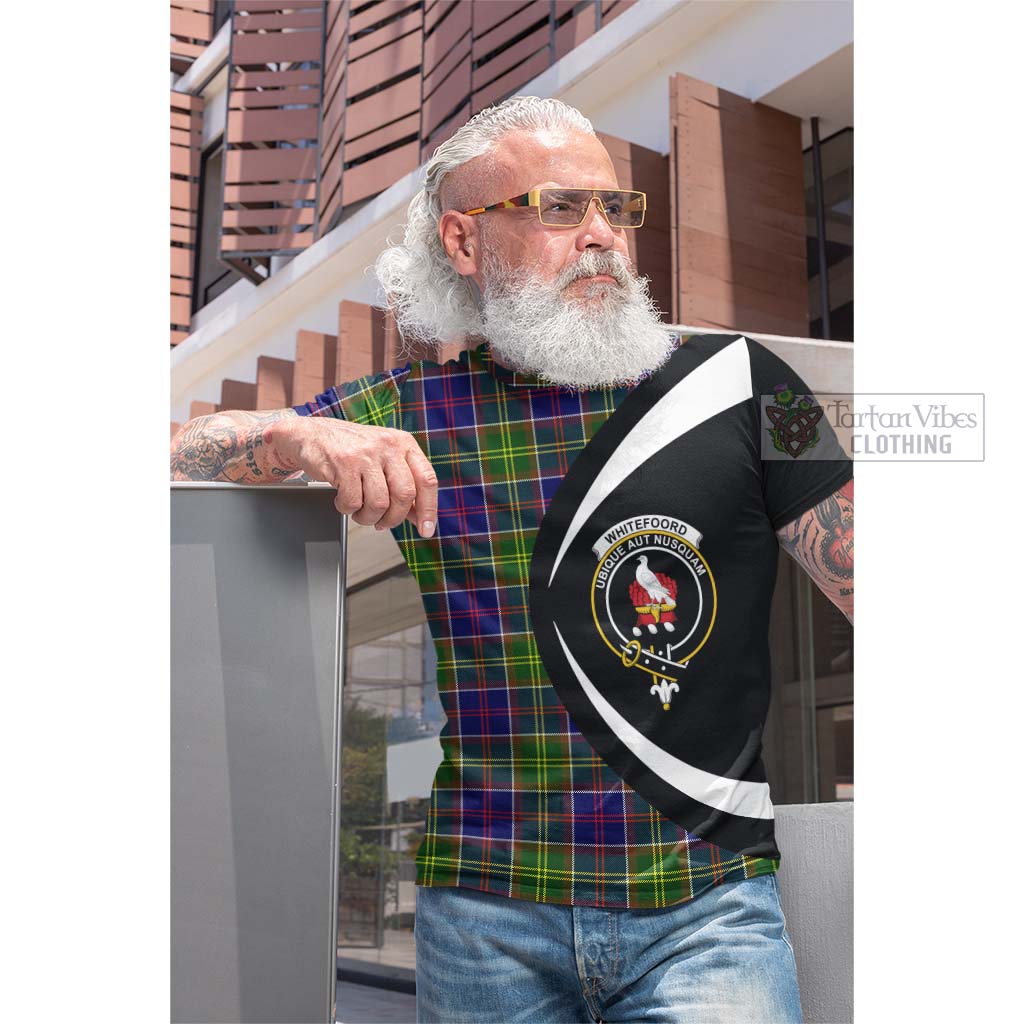 Tartan Vibes Clothing Whitefoord Modern Tartan Cotton T-shirt with Family Crest Circle Style